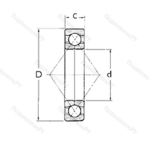 Подшипник шариковый радиально-упорный с четырёхточечным QJ 310