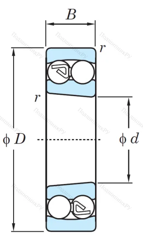 Двухрядный шариковый подшипник 1209 K от производителя  KOYO
