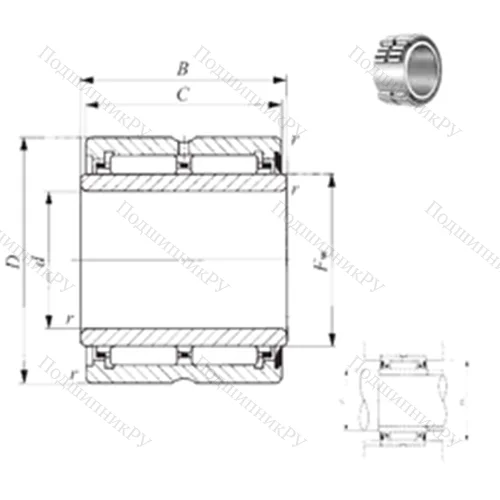 Подшипник игольчатый радиальный NA 6909U от производителя  IKO
