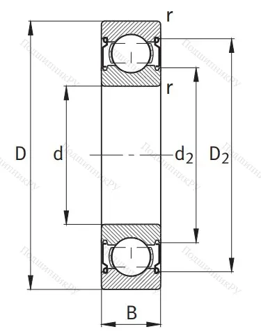 Однорядный шариковый подшипник 16004 A 2Z