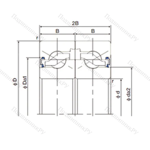 Подшипник шариковый упорно-радиальный спаренный 30TAB 06DF-2LR