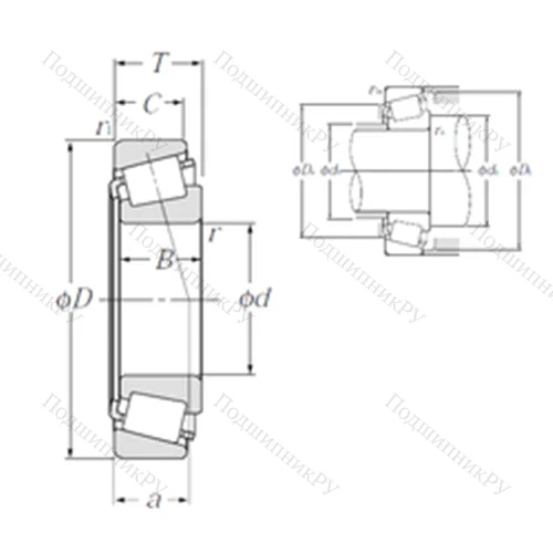 Подшипник роликовый радиально-упорный 4T-07097/07196 от производителя  NTN