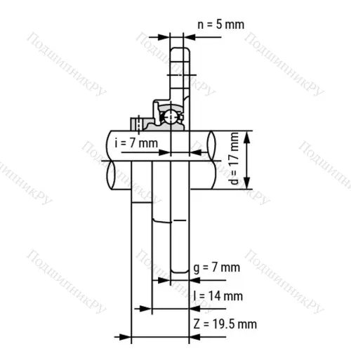 Подшипниковый узел KFL 003-ST - Вал: 17 мм от производителя  LPZ