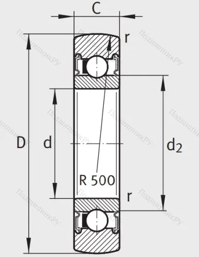 Подшипник LR 201 2RSR от производителя  INA