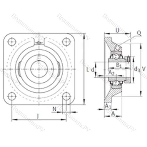 Подшипниковый узел шариковый радиальный RCJ 1-15/16