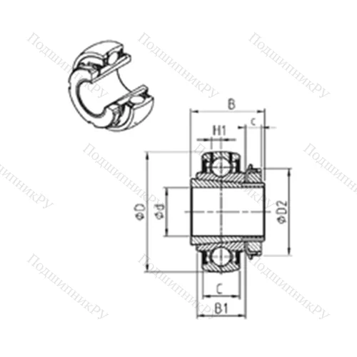 Подшипник шариковый радиальный UK 213+H от производителя  SNR