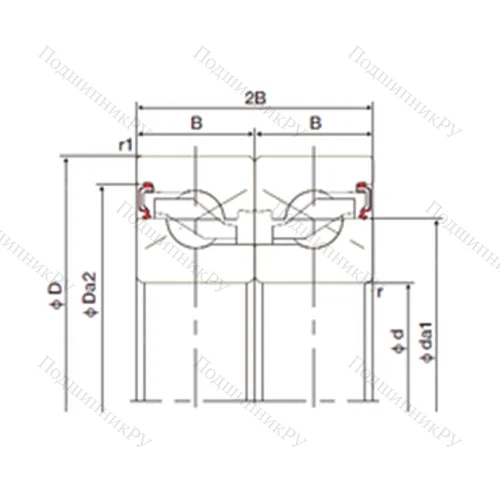 Подшипник шариковый упорно-радиальный спаренный 35TAB 07DB-2LR