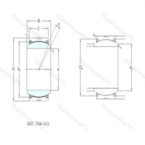 Подшипник скольжения сферический GEZ 104TXE-2LS