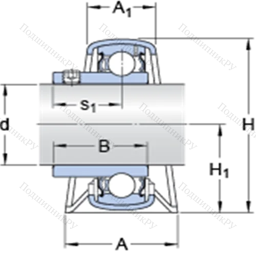 Стационарные подшипниковые узлы типа Y (литой корпус, крепление стопорными винтами)