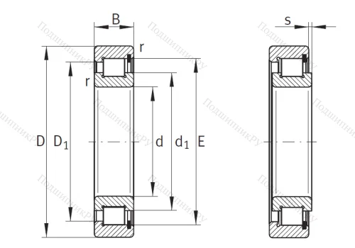 Однорядный роликовый подшипник SL 18 3005 A XL от производителя  INA