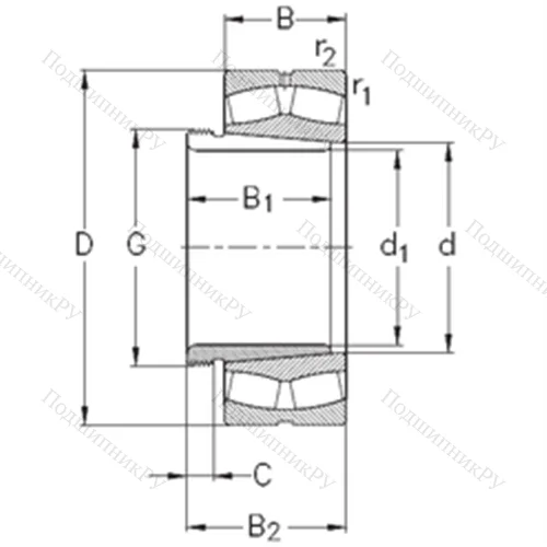 Подшипник роликовый радиальный самоцентрирующийся 22210-E-K-W 33+AHX 310 от производителя  NKE