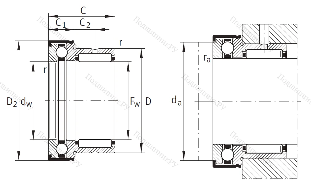 Комбинированный подшипник NKX 60 Z XL
