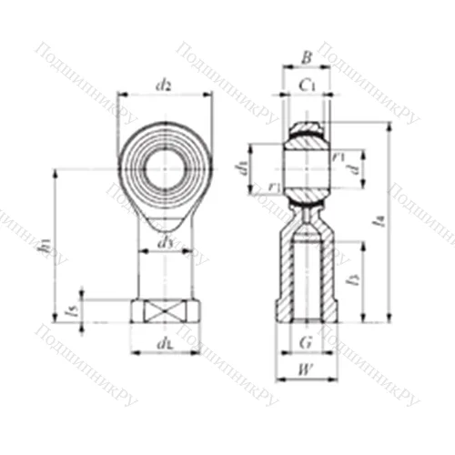 Подшипник скольжения сферический PHS 12EC
