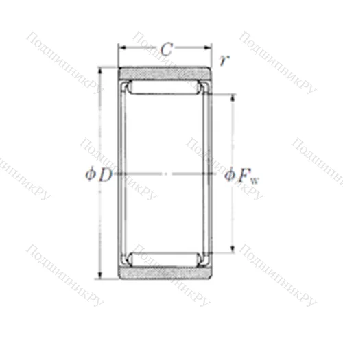 Подшипник игольчатый радиальный RNAF 102012