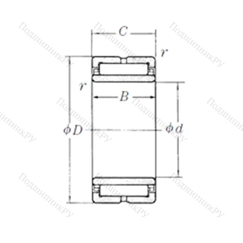 Подшипник игольчатый радиальный NA 4848
