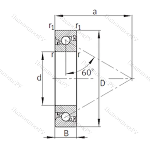 Подшипник шариковый упорно-радиальный 7602025-2RS-TVP