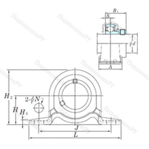Подшипниковый узел шариковый радиальный SAPP 205-16