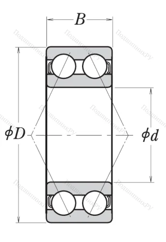 Двухрядный шариковый подшипник 3205 B 2RSRTNG от производителя  NSK
