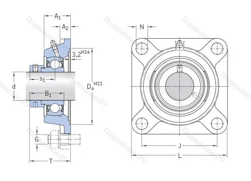 Подшипниковый узел FY 45 FM в Магнитогорске