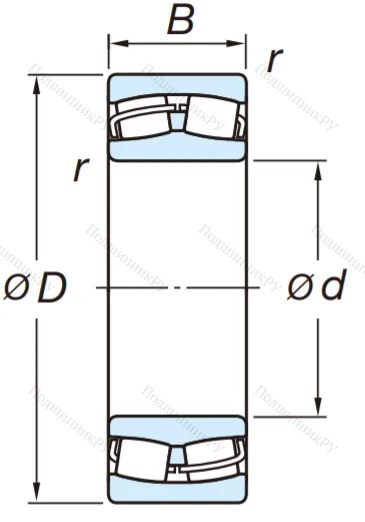 Сферический роликовый подшипник 22208 RZW 33