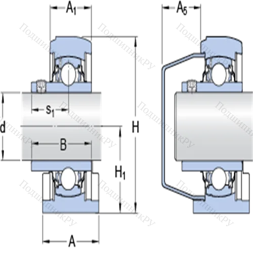 Стационарные подшипниковые узлы типа Y (литой корпус с коротким основанием, крепление стопорными винтами) SYFWK 25 LTA