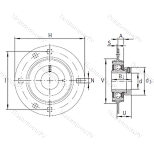 Подшипниковый узел шариковый радиальный