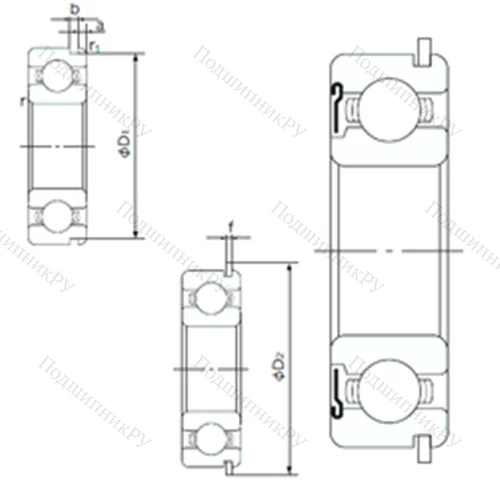 Подшипник шариковый радиальный 6919ZNR