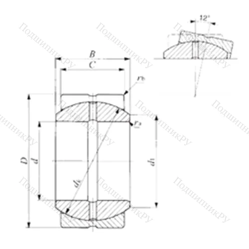 Подшипник скольжения сферический SBB 80 от производителя  IKO