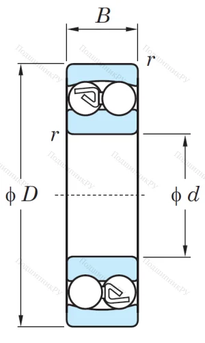 Двухрядный шариковый подшипник 1217 от производителя  KOYO