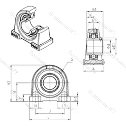 Подшипниковый узел шариковый радиальный UCPA 209