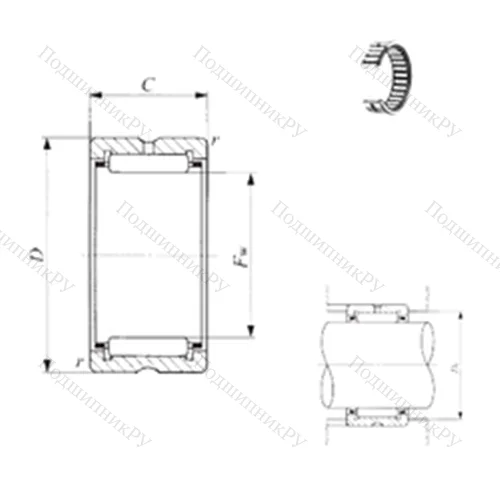 Подшипник игольчатый радиальный TAF 81512