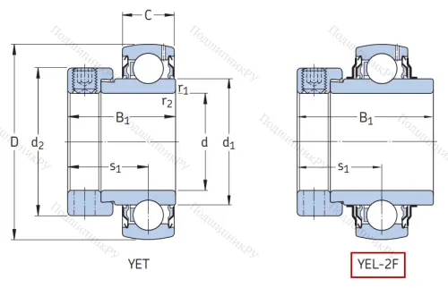 Корпусный подшипник YEL 204-2F в Магнитогорске