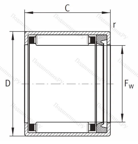 Игольчатый подшипник HK 1614 RS L 271