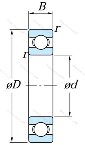 Однорядный шариковый подшипник 6319 от производителя  KOYO