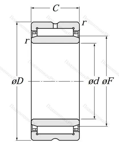 Игольчатый подшипник NA 5911