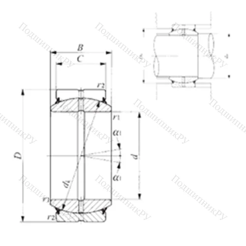Подшипник скольжения сферический GE 45ES-2RS