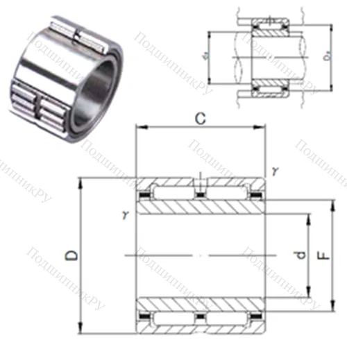 Подшипник игольчатый радиальный NA 6908 от производителя  JNS