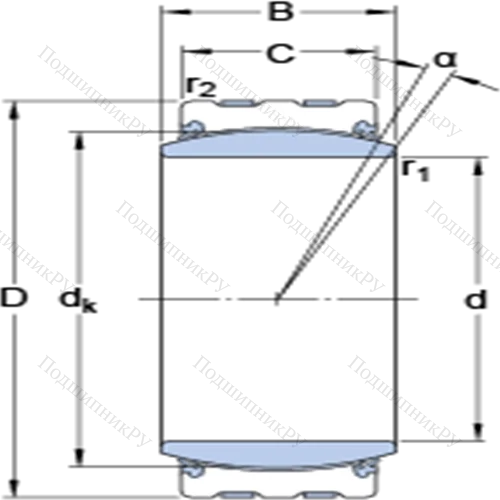 Радиальные сферические подшипники скольжения с контактными поверхностями сталь/сталь, требующие техобслуживания GEC 380 TXA-2RS