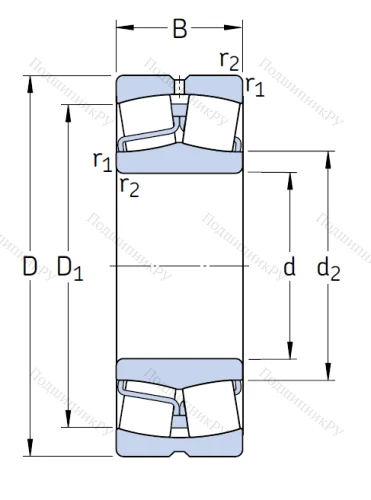 Сферический роликовый подшипник 22210 E от производителя  SKF