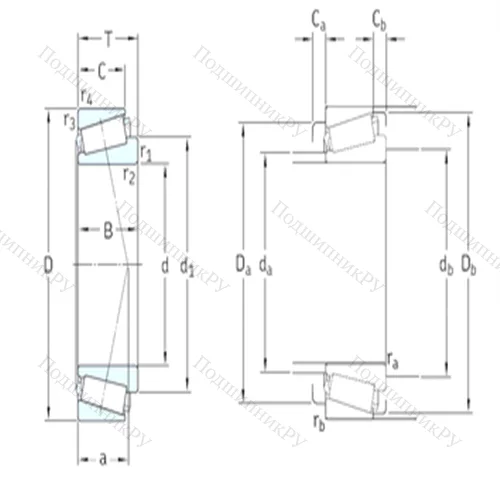 Подшипник роликовый радиально-упорный L 44643/610 от производителя  SKF