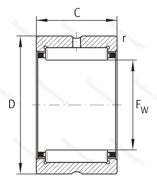 Игольчатый подшипник NK 16/20