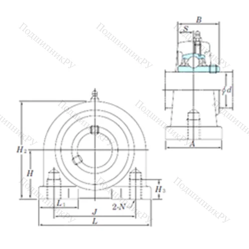 Подшипниковый узел шариковый радиальный