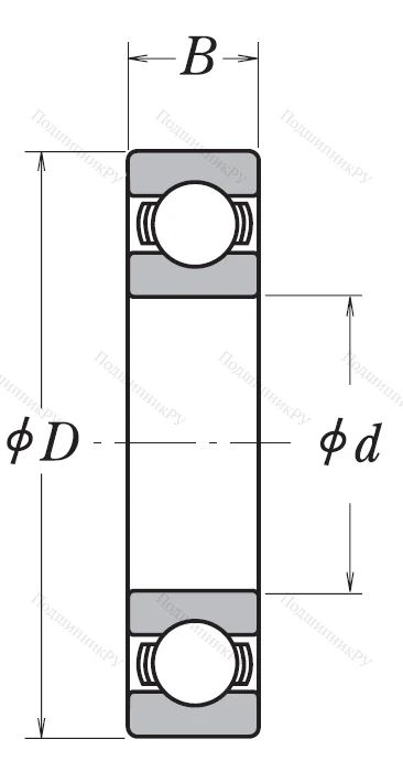 Однорядный шариковый подшипник 6006 CM