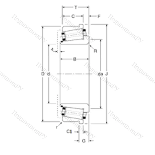 Подшипник роликовый радиально-упорный 100034X/100076XC