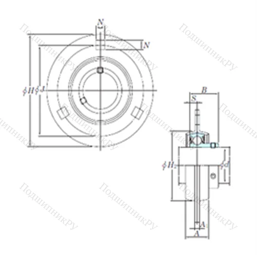 Подшипниковый узел шариковый радиальный