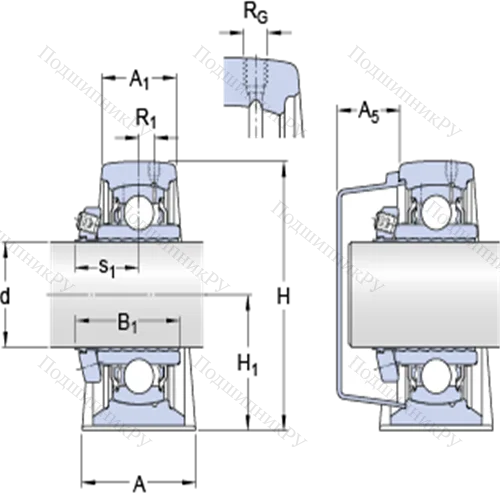 Стационарные подшипниковые узлы типа Y (литой корпус, крепление стопорными винтами)