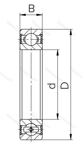 Шариковый однорядный подшипник 180316 ГОСТ 520