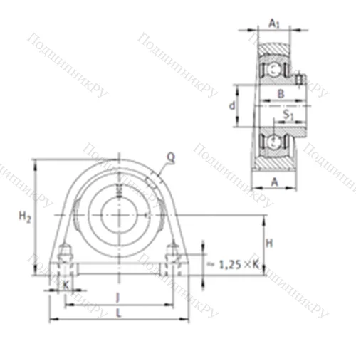 Подшипниковый узел шариковый радиальный PSHEY 50-N