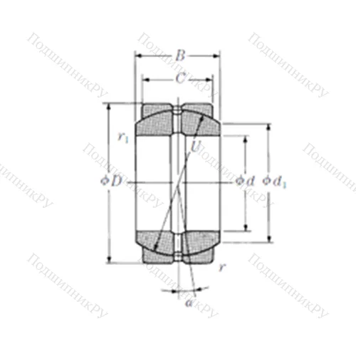 Подшипник скольжения сферический 110FSF 170