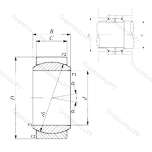 Подшипник скольжения сферический GE 6E